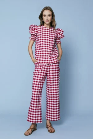 PANTALON LEANDROROJO CUADROS*Coosy Shop