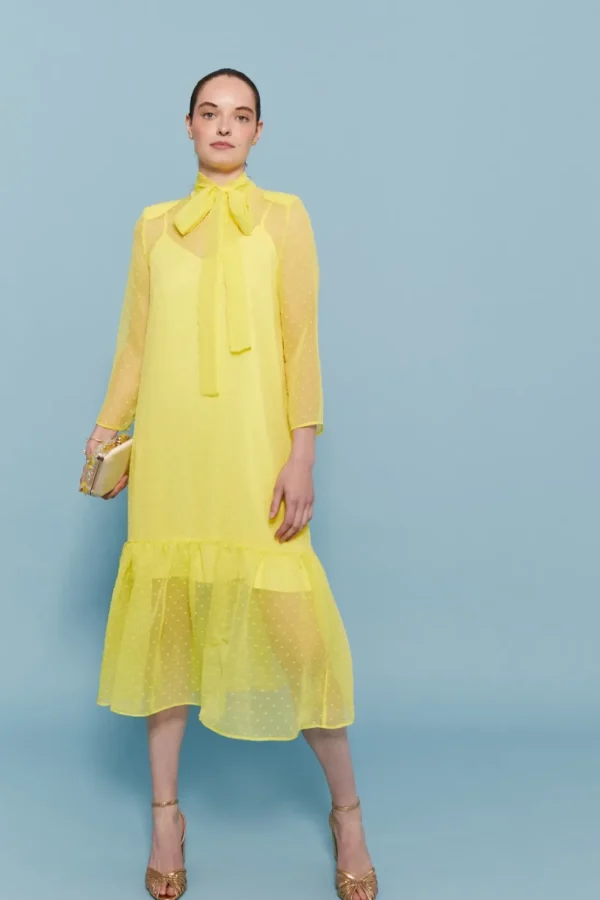 VESTIDO CLEOTEAMARILLO*Coosy Best Sale