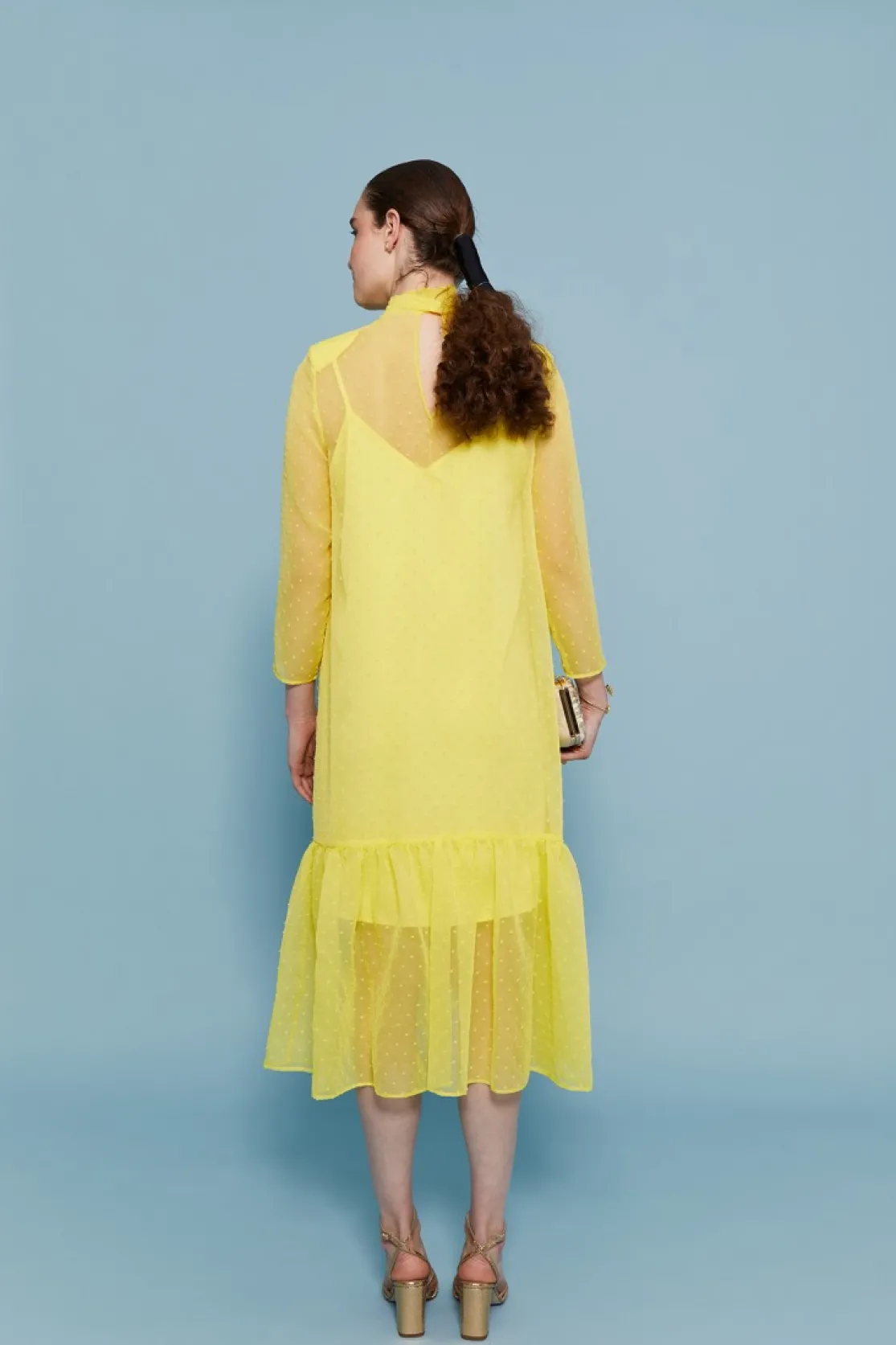 VESTIDO CLEOTEAMARILLO*Coosy Best Sale