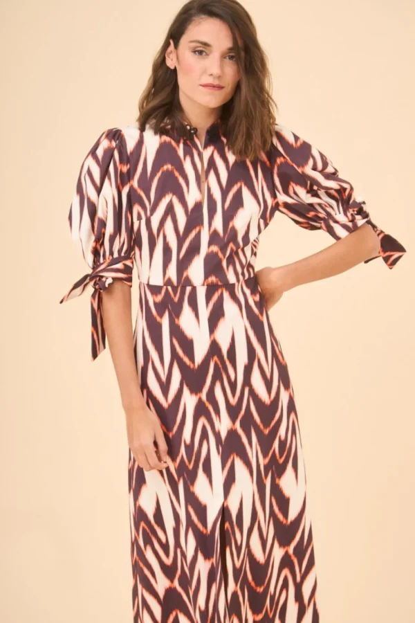 VESTIDO HERVAS NARANJA/BEIGE*Coosy Shop