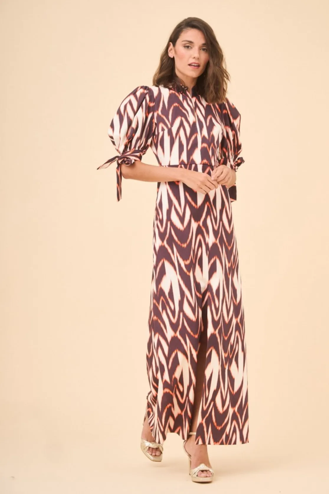 VESTIDO HERVAS NARANJA/BEIGE*Coosy Shop