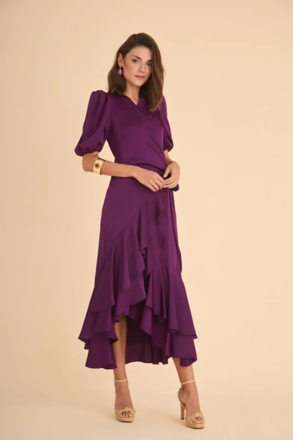 VESTIDO PLACISBERENJENA*Coosy Sale