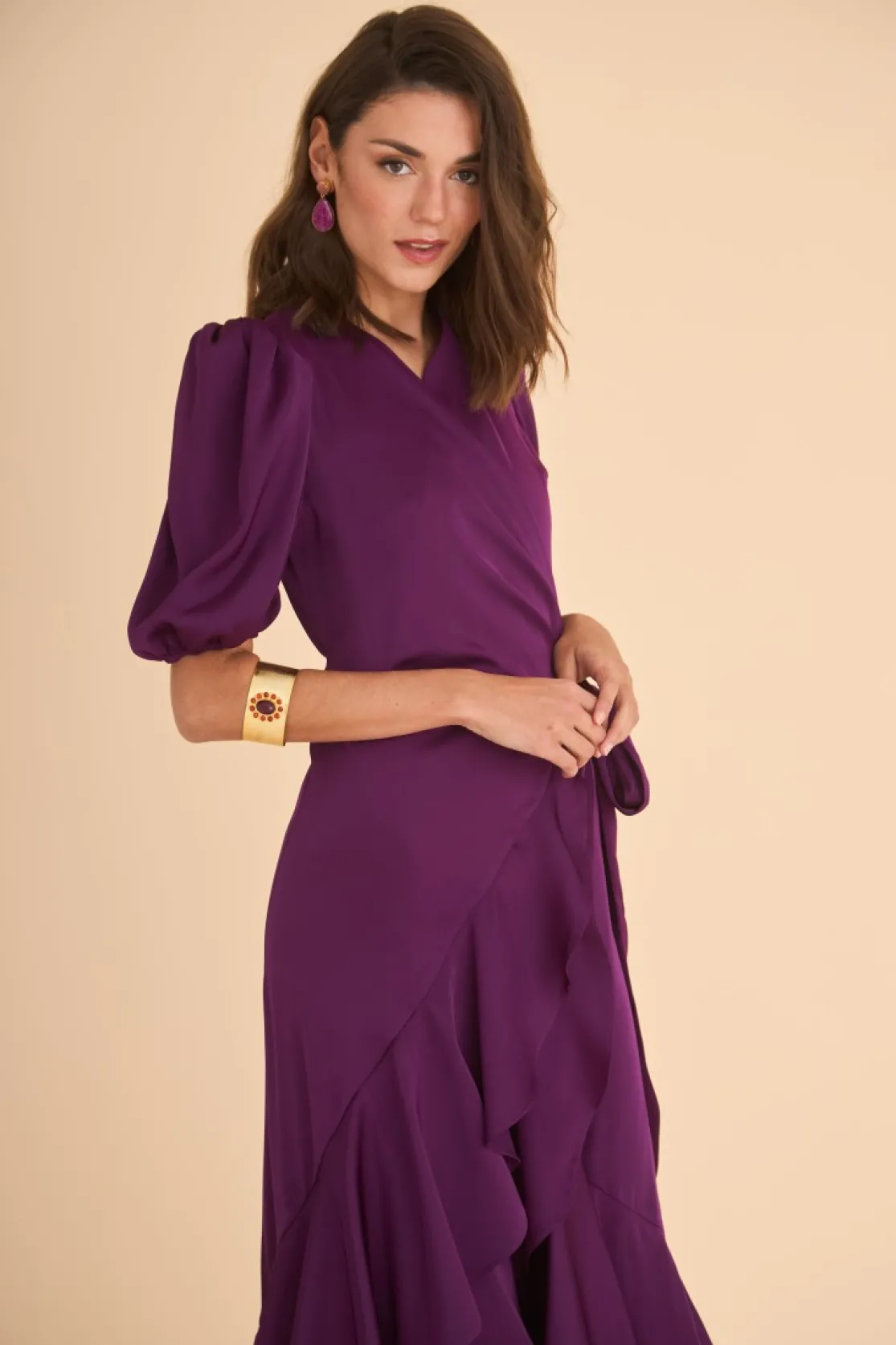 VESTIDO PLACISBERENJENA*Coosy Sale