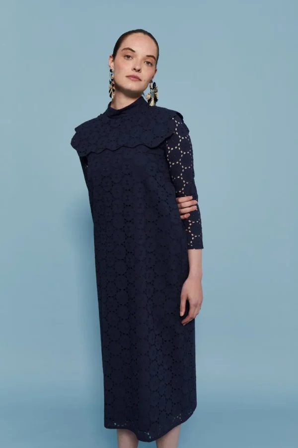 VESTIDO TROQUELMARINO*Coosy Fashion